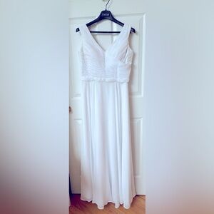 Morilee's White Sleeveless V-Neck Wedding Gown